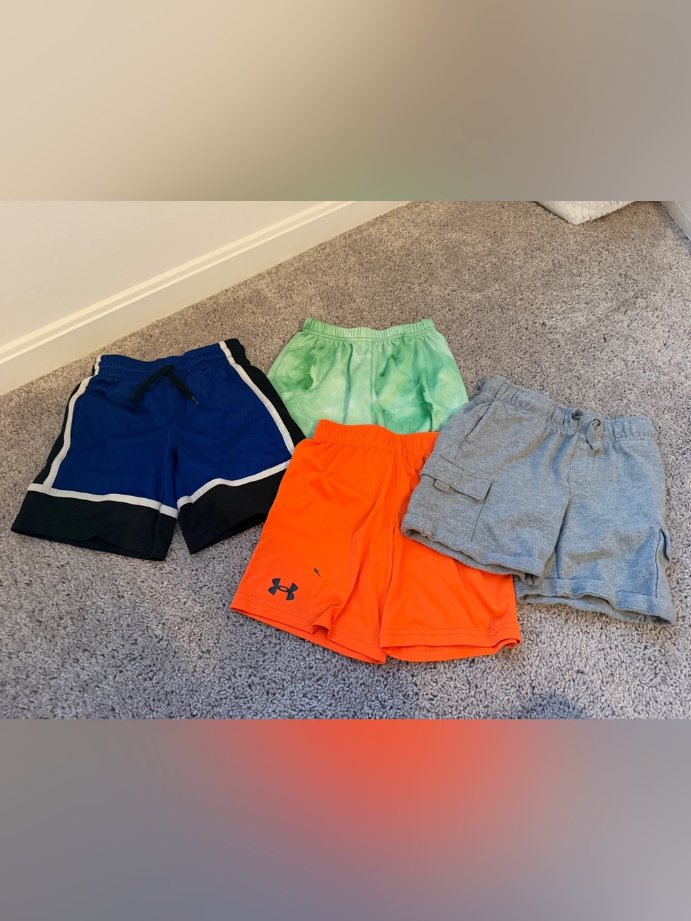 Size 4 - Under Armour Bright Orange Boys' Athletic Shorts